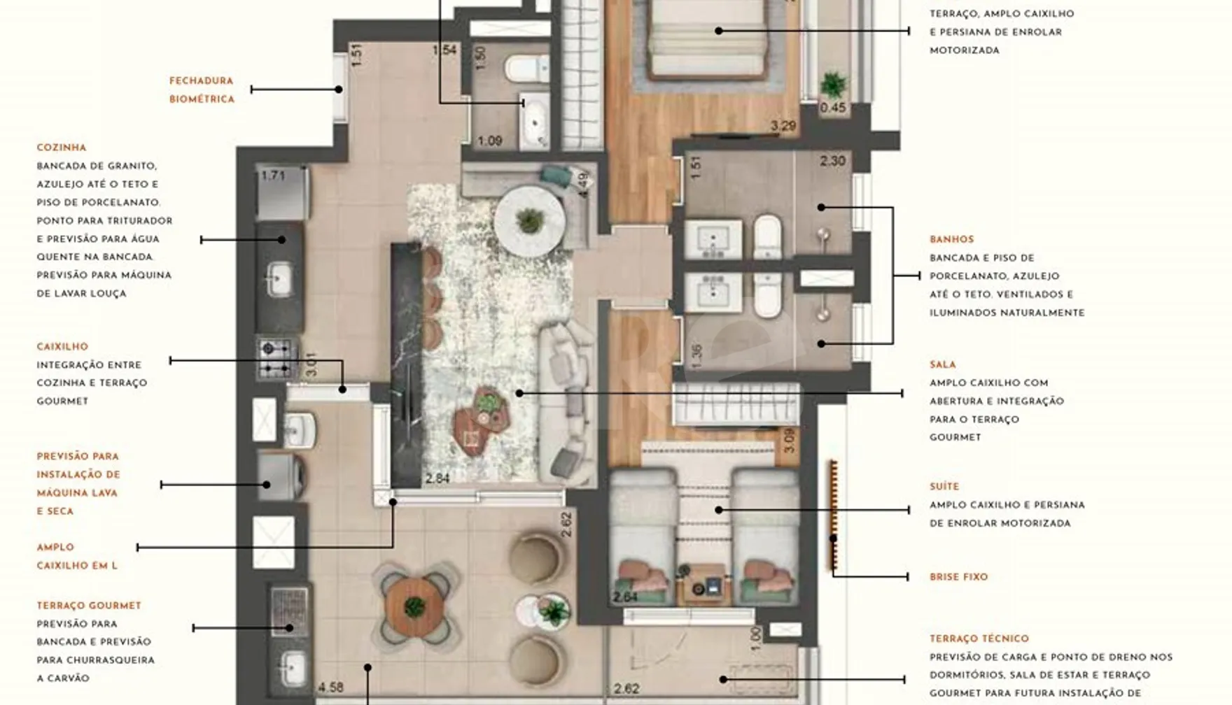 Planta — Apartamento 94,8 m²