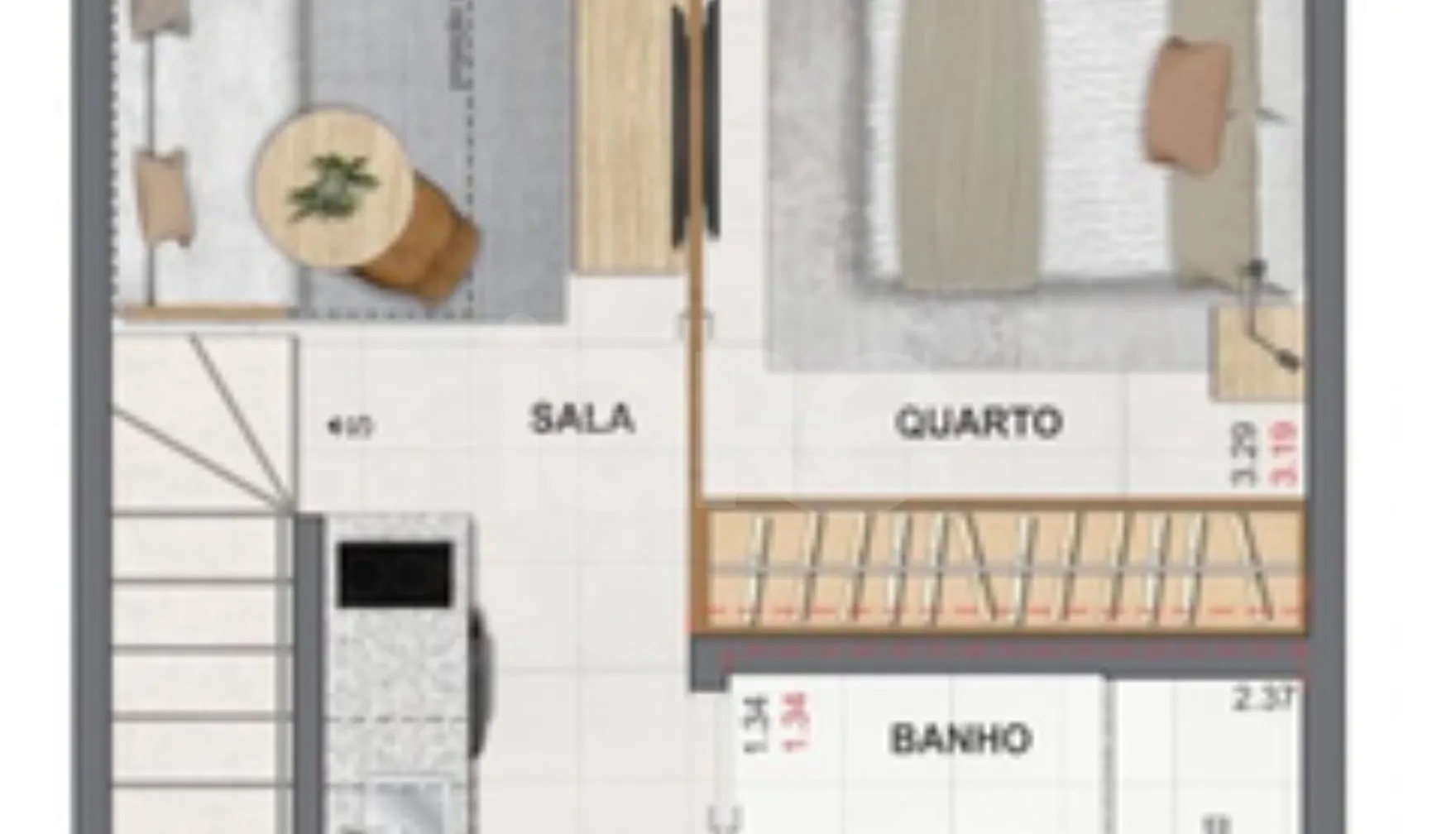 Planta — Cobertura Duplex 55,13 m²