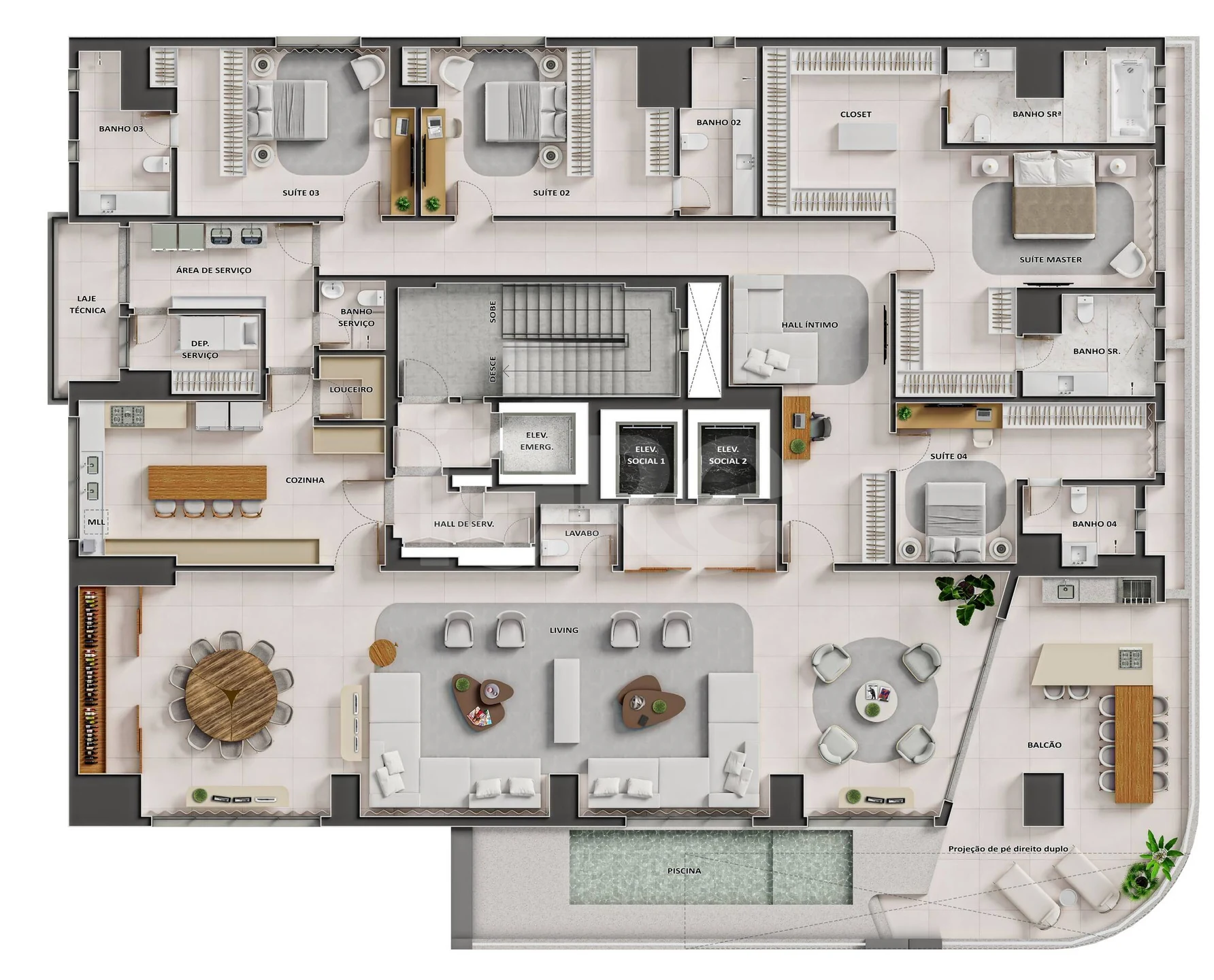 Planta — Apartamento 511 m²