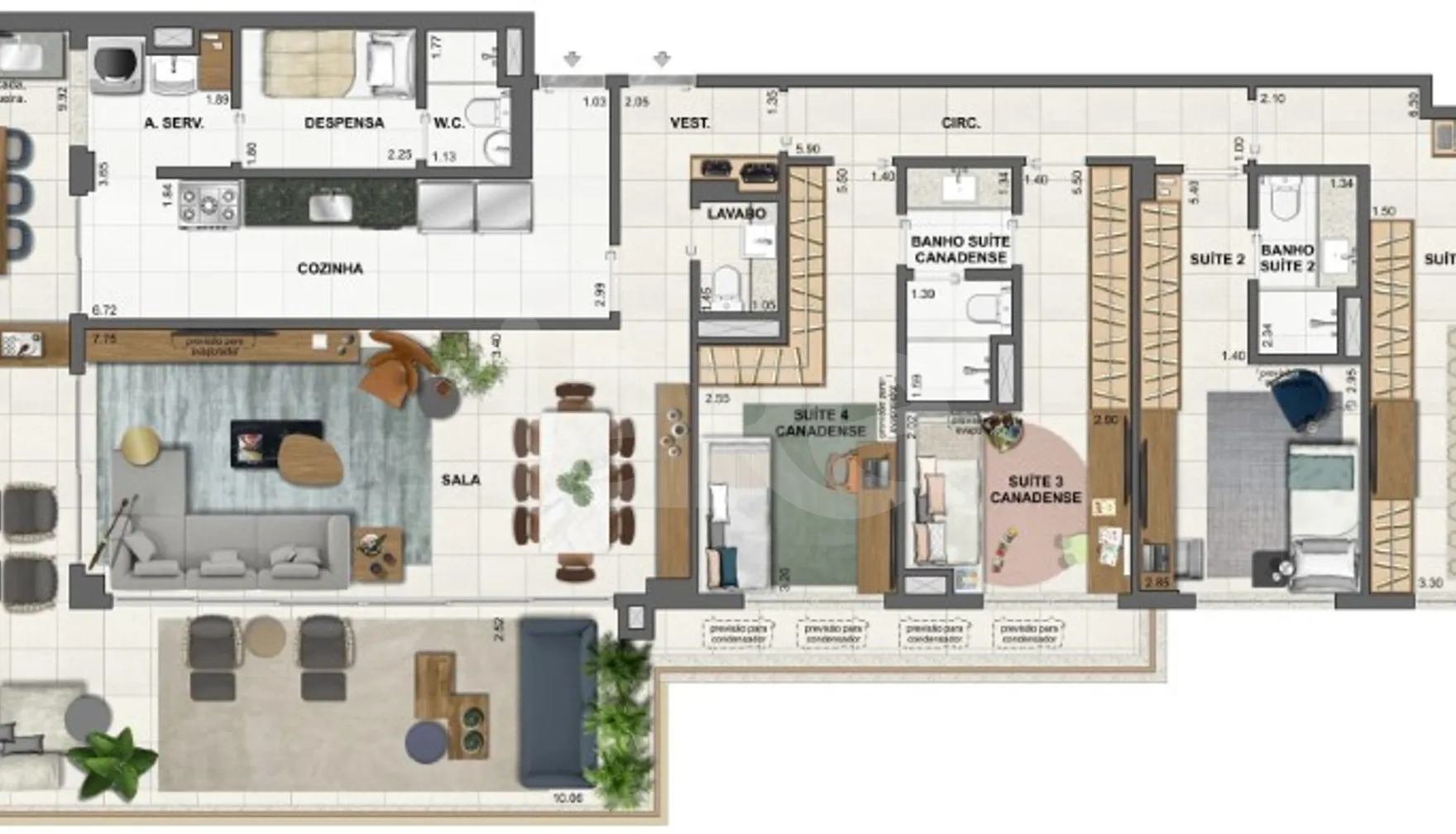 Planta — Apartamento 200,04 m²