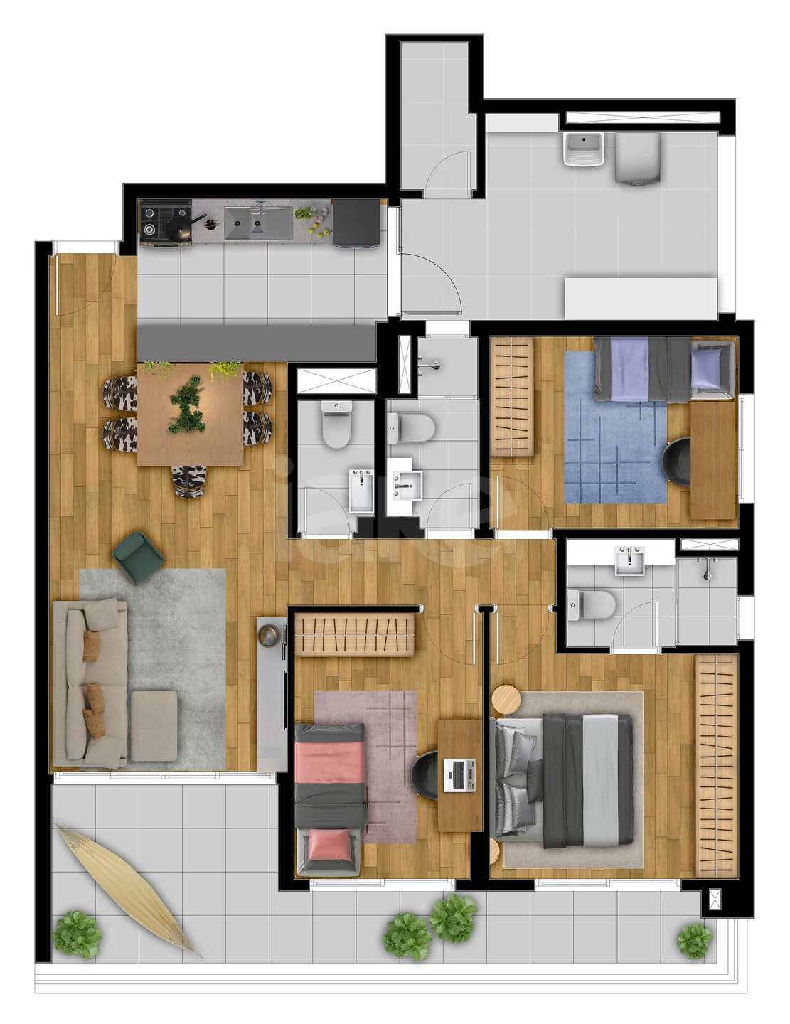 Planta — Apartamento 111 m²