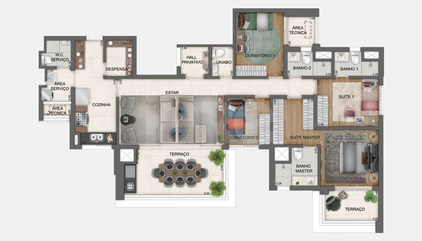 Planta — Apartamento 138,24 m²