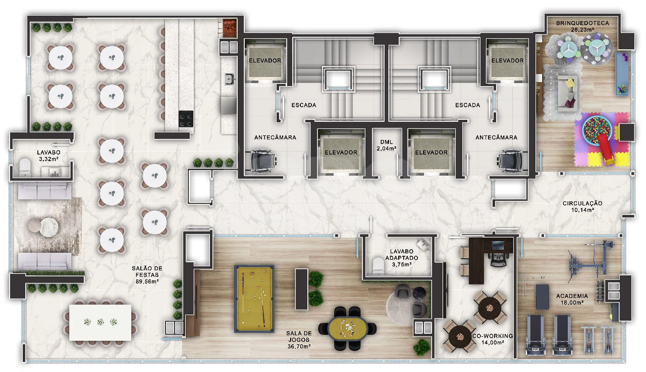 Planta — Pavimento lazer