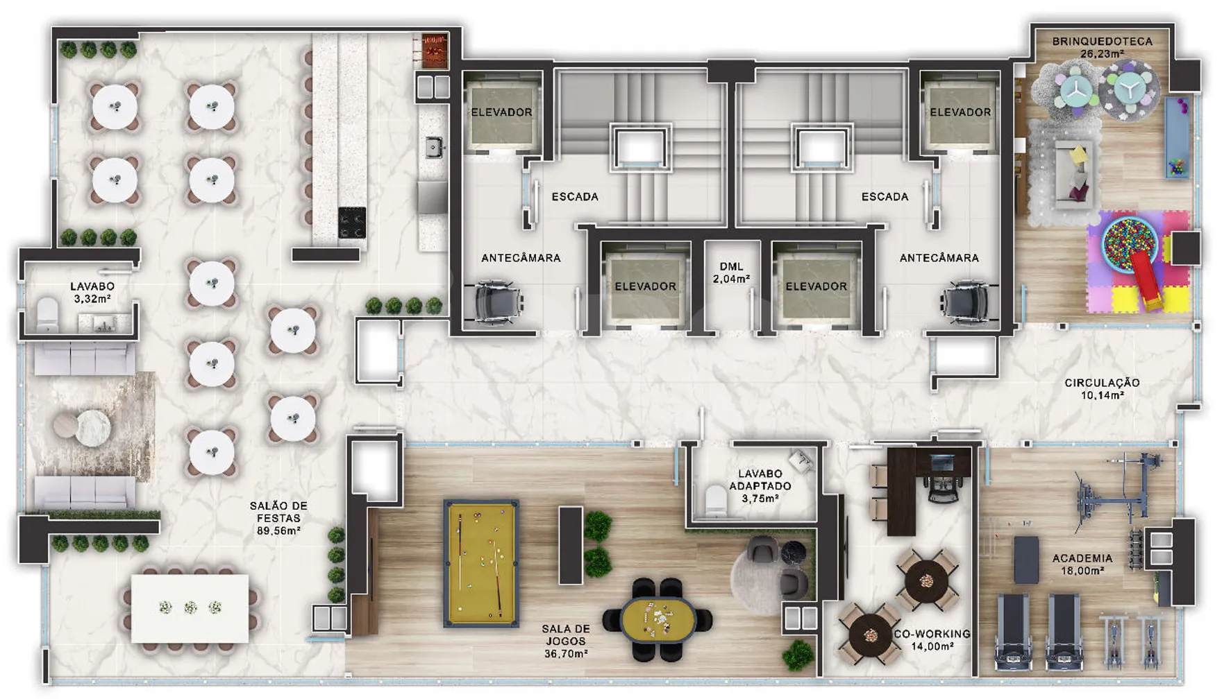 Planta — Pavimento lazer