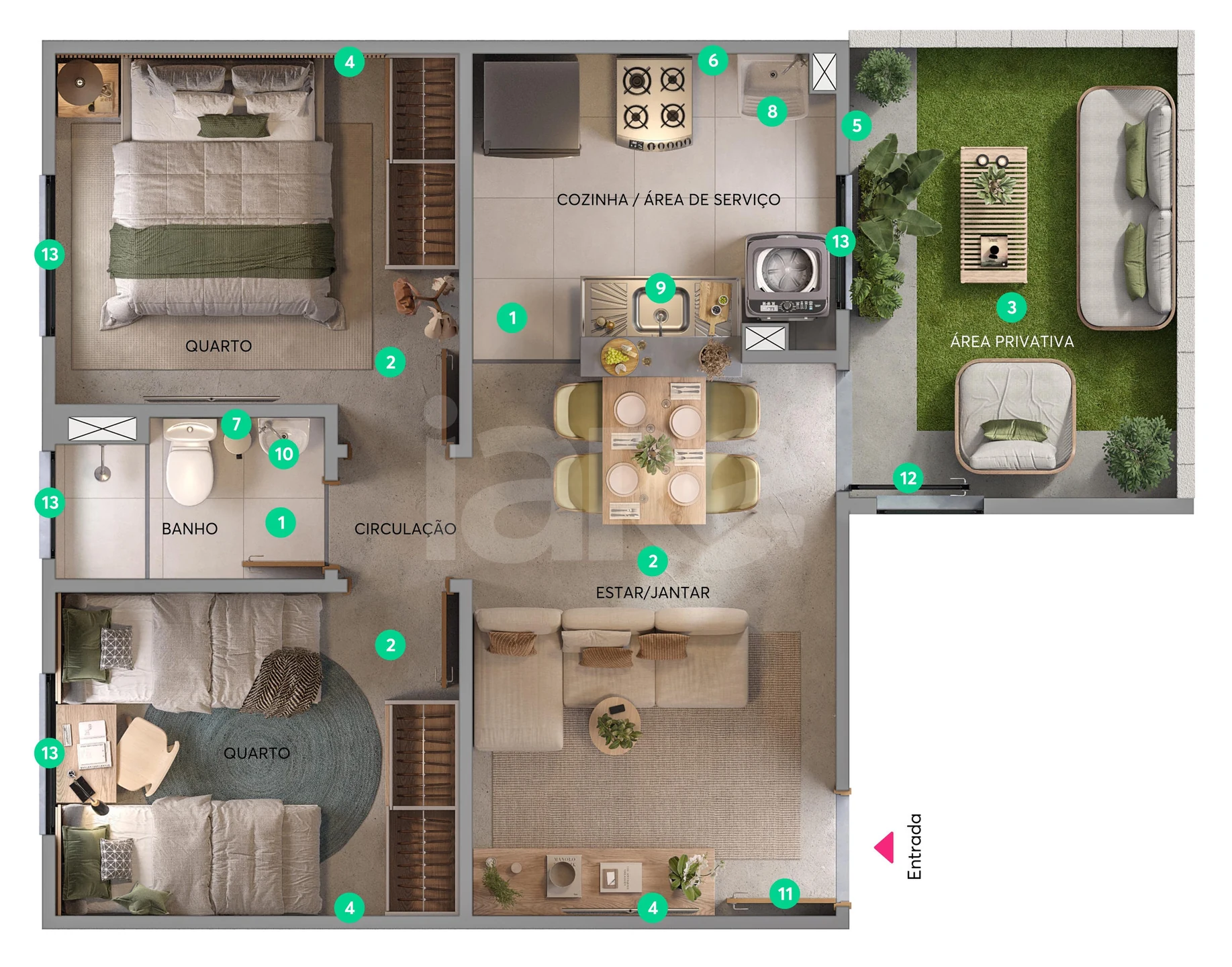 Planta — Garden 47,83 m²