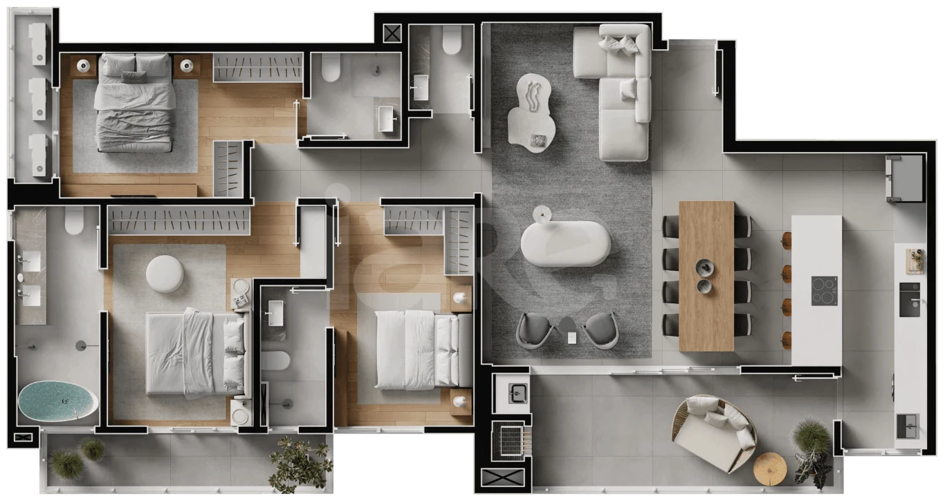 Planta — Apartamento 153,73 m²