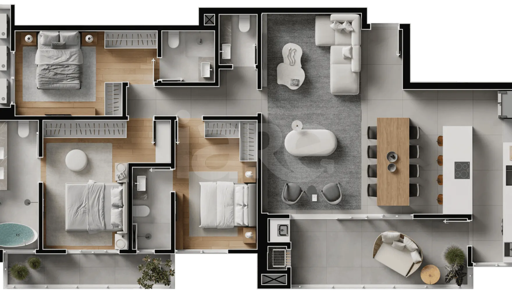 Planta — Apartamento 153,73 m²
