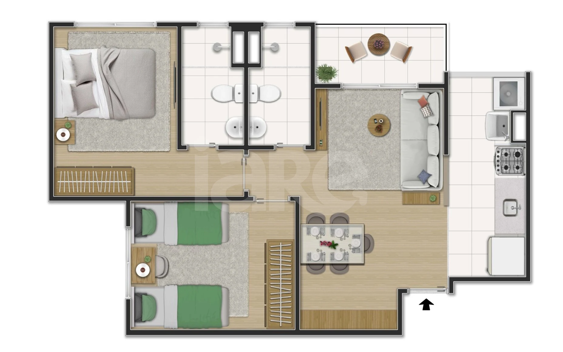 Planta — Apartamento 49,13 m²