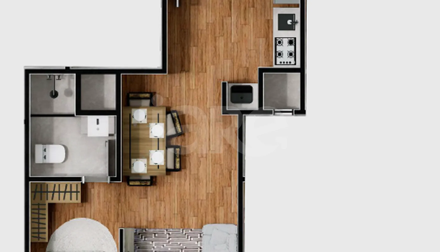 Planta — Studio 28,48 m²