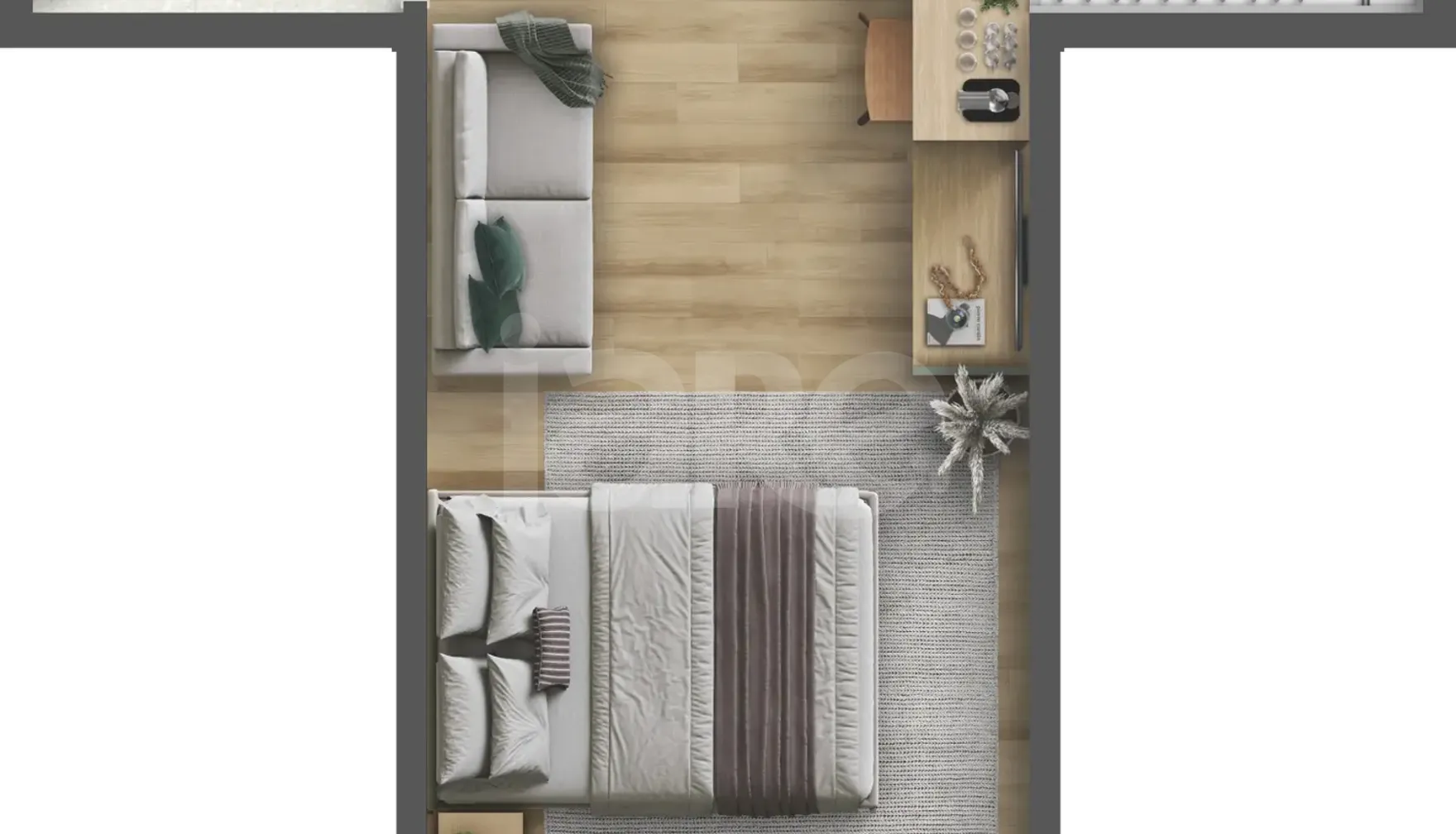 Planta — Studio 27 m²