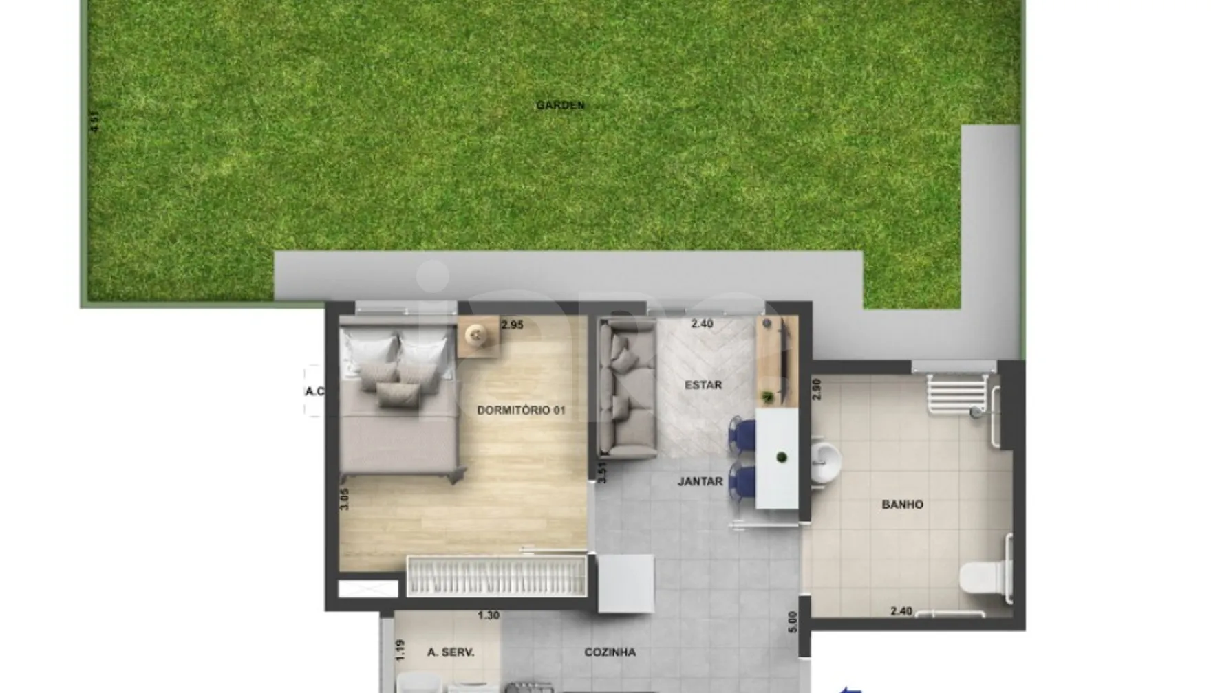 Planta — Garden 84 m²