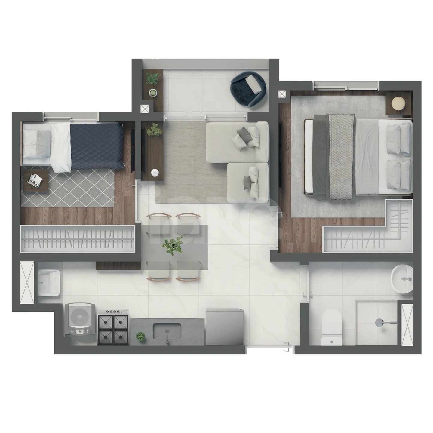 Planta — Apartamento 33,74 m²
