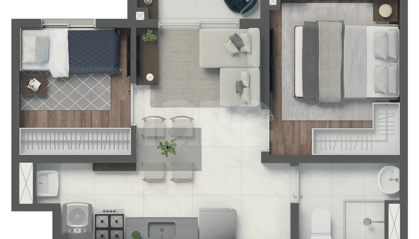Planta — Apartamento 33,74 m²