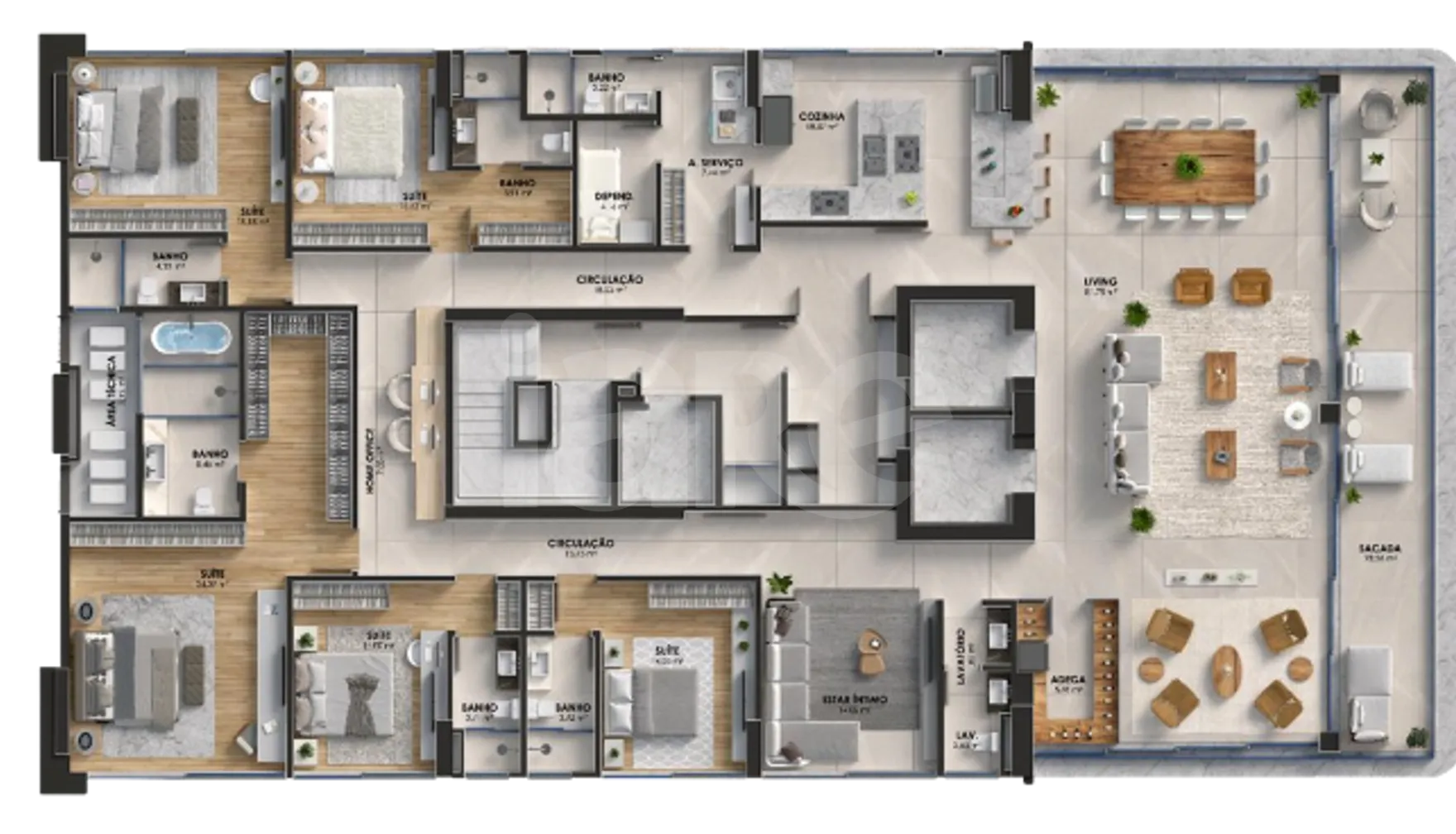 Planta — Apartamento 380,5 m²