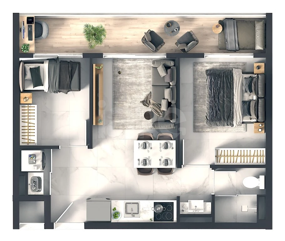 Planta — Apartamento 40,91 m²