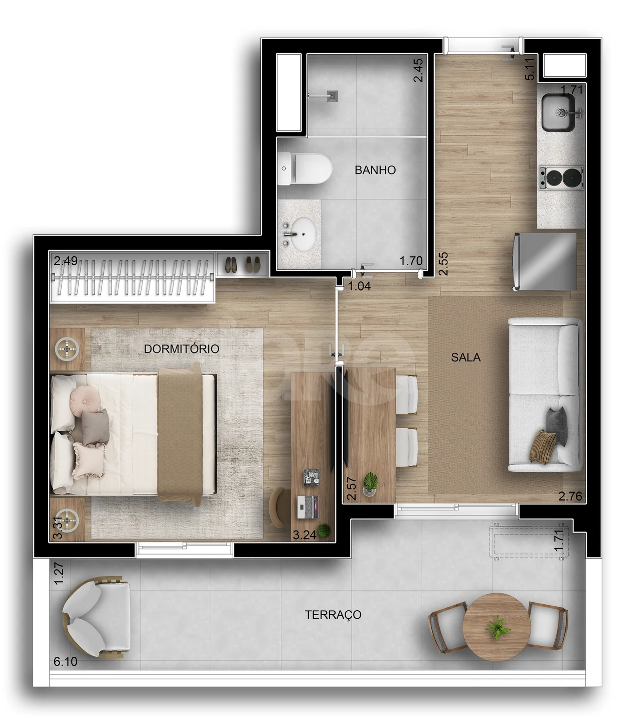 Planta — Garden 47,84 m²
