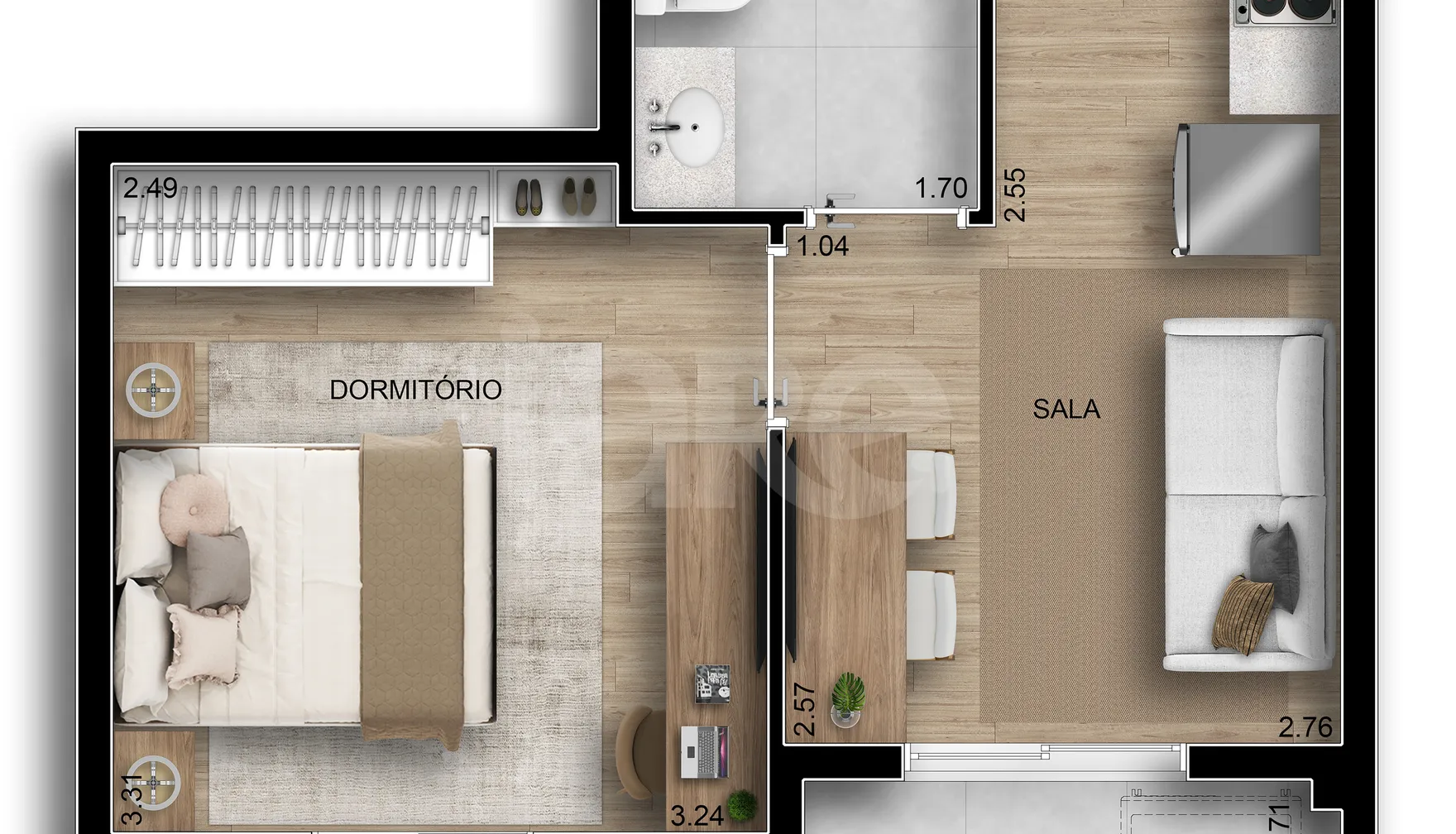Planta — Garden 47,84 m²