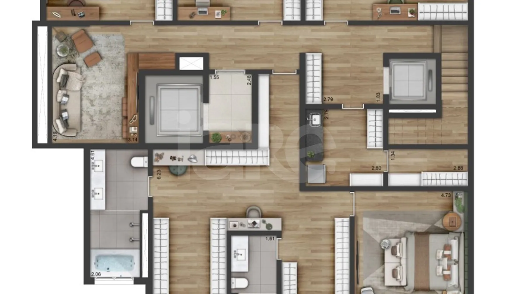 Planta — Cobertura Duplex 470 m²