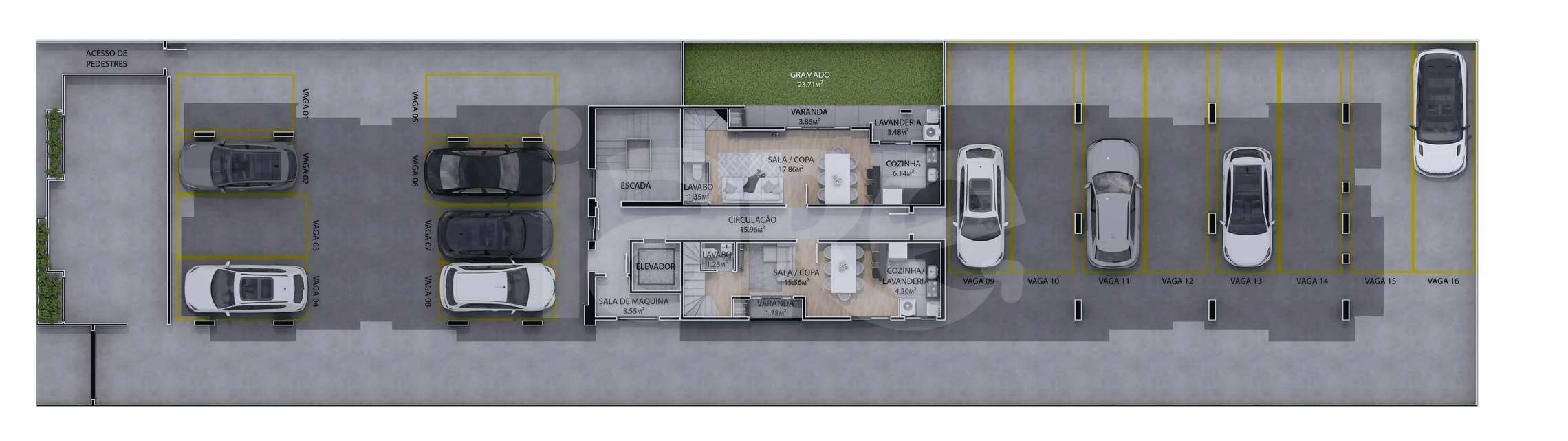 Planta — Garagens/Terreo