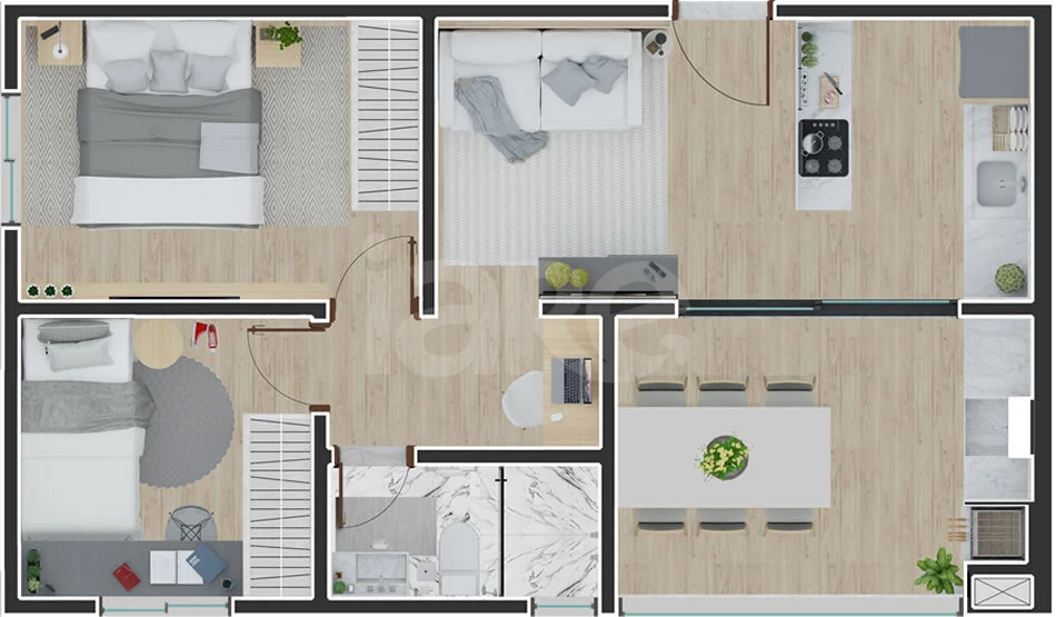 Planta — Apartamento 51,12 m²