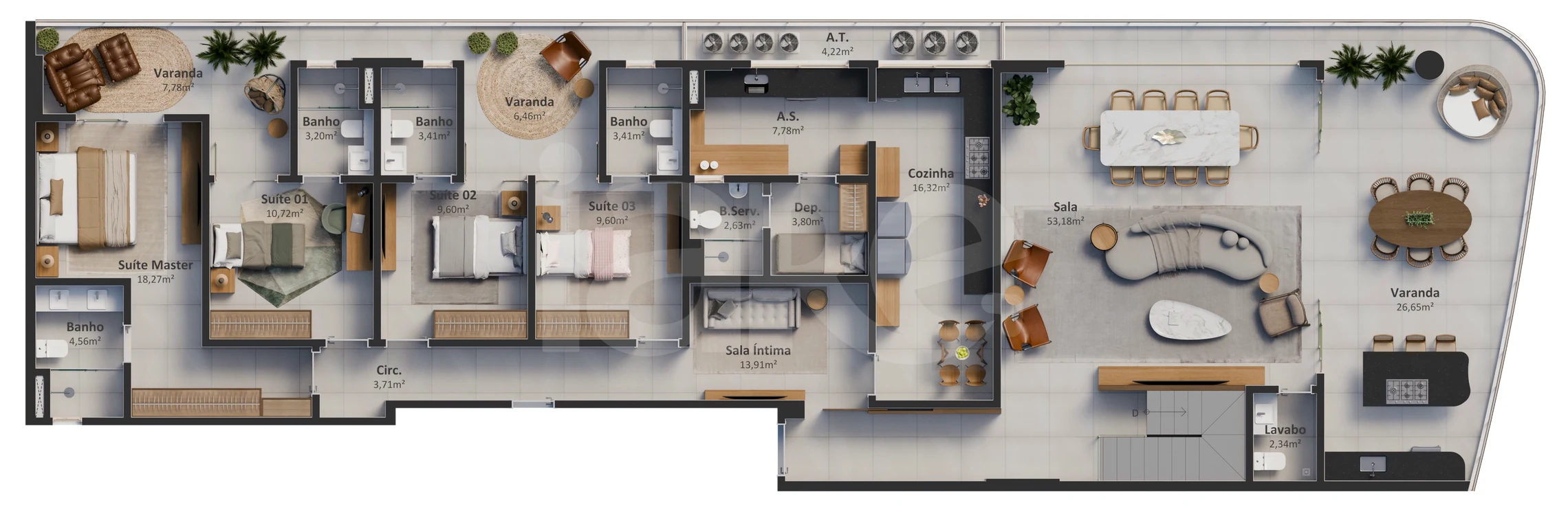 Planta — Apartamento 342,07 m²