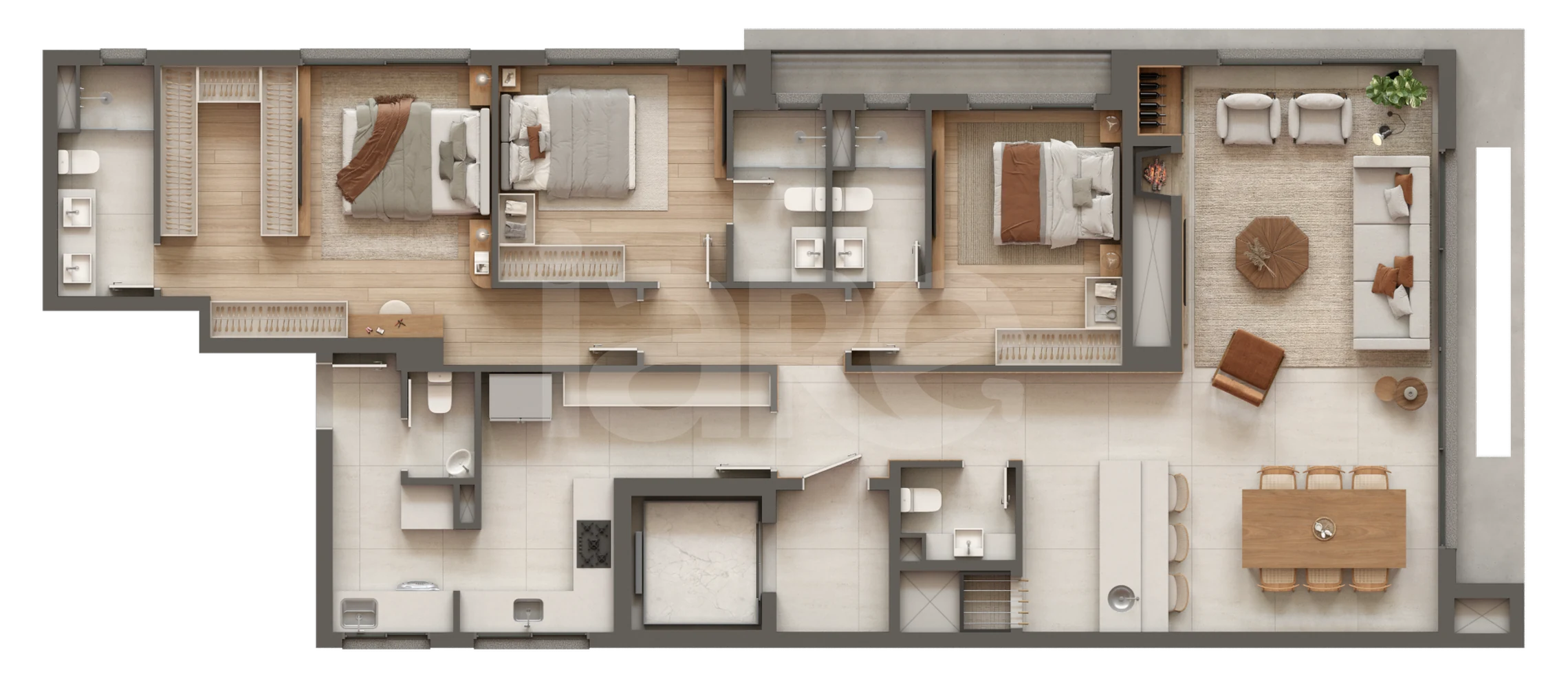 Planta — Apartamento 157,24 m²