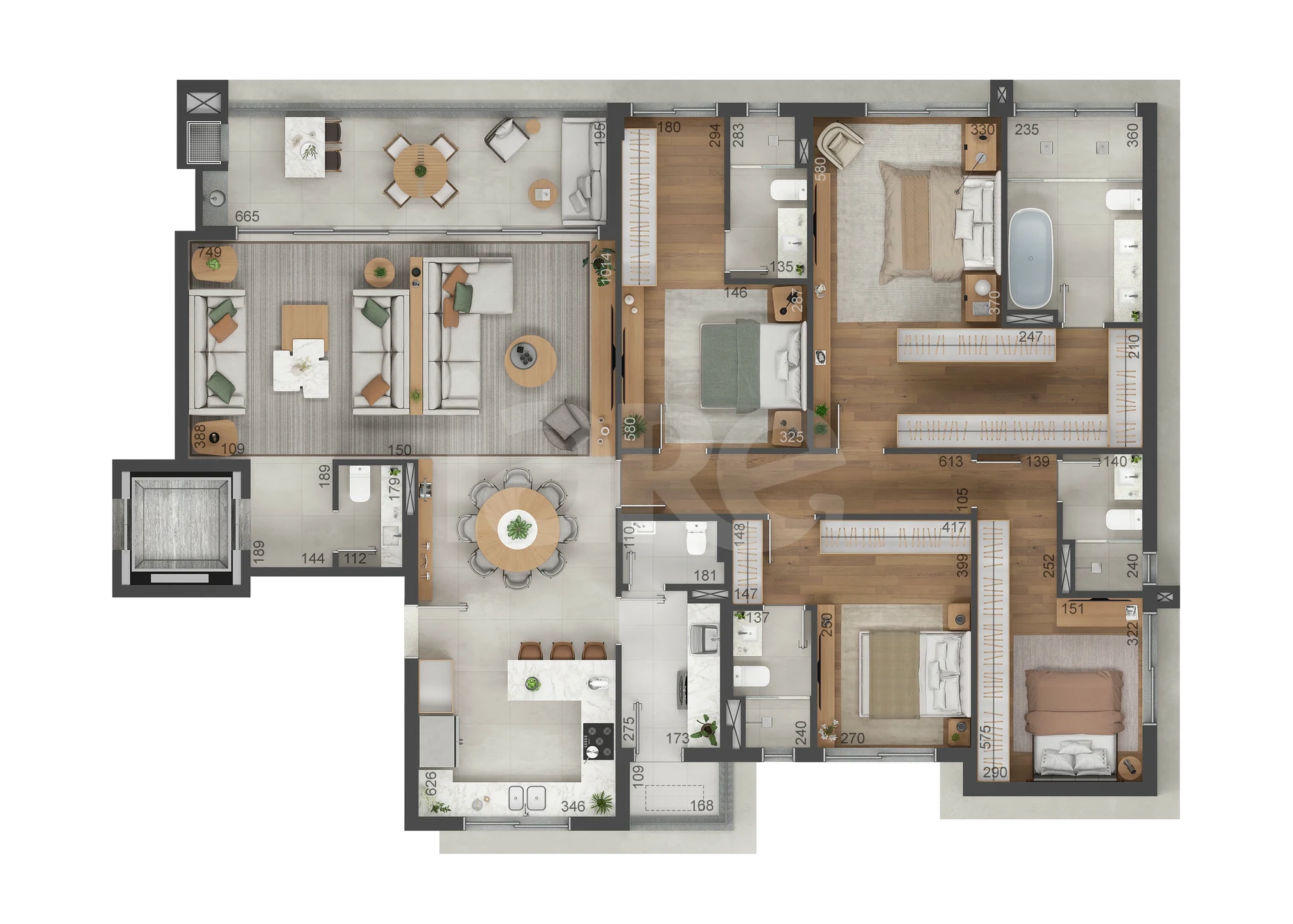 Planta — Apartamento 151,62 m²