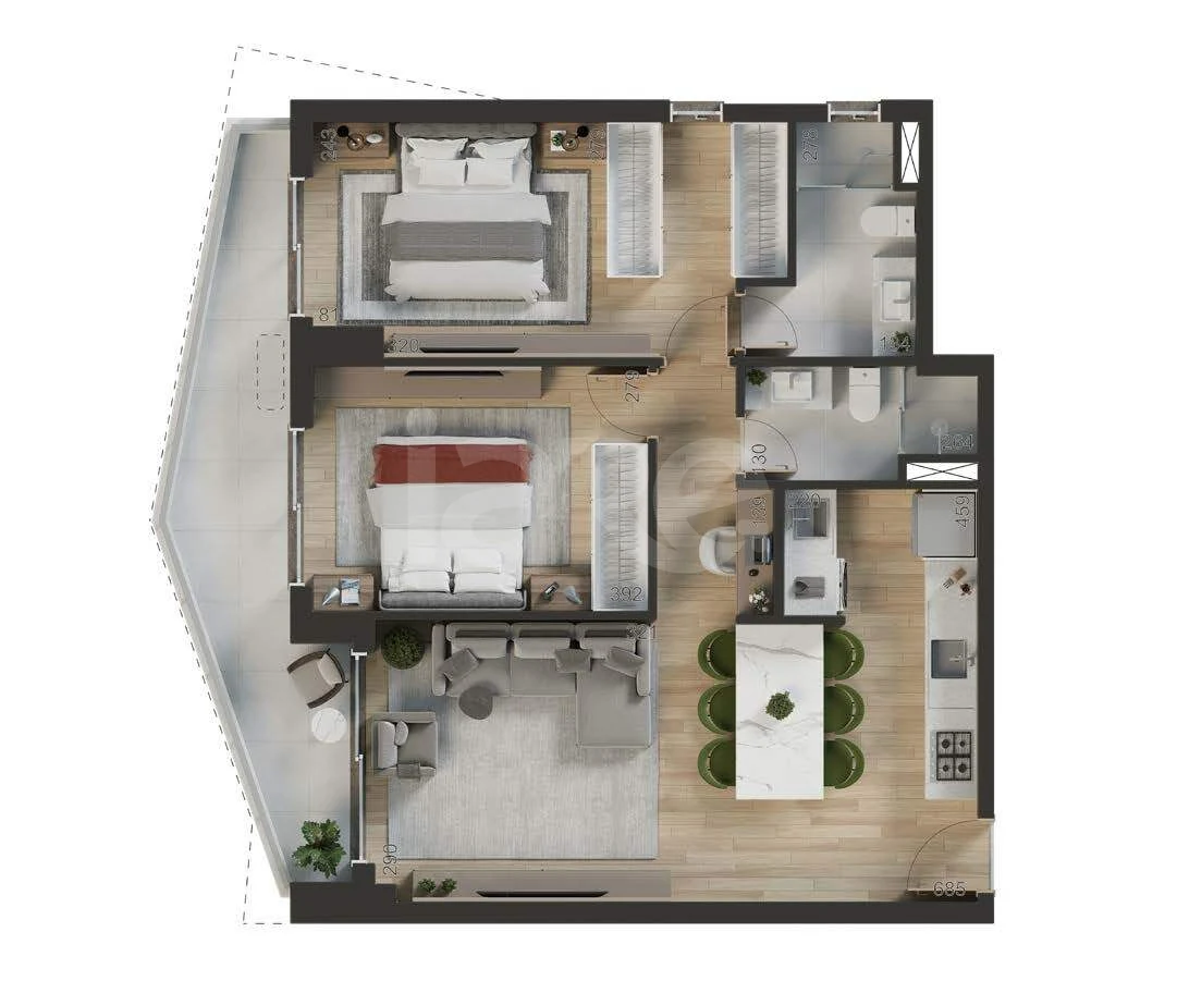 Planta — Apartamento 81,93 m²