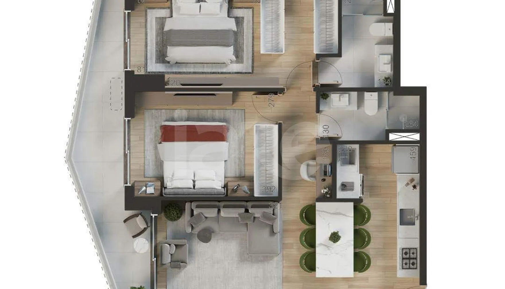 Planta — Apartamento 81,93 m²
