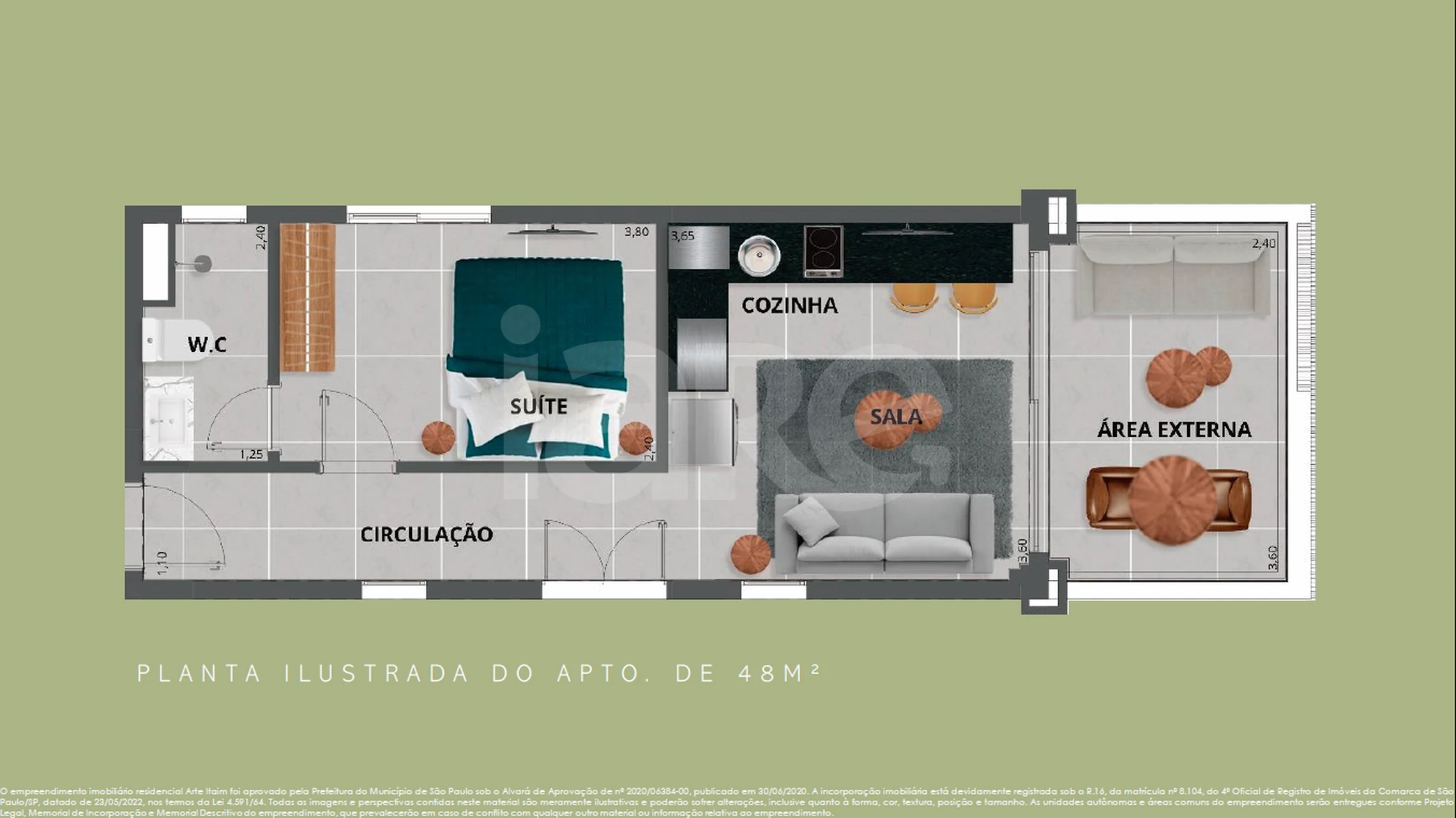 Planta — Apartamento 48 m²