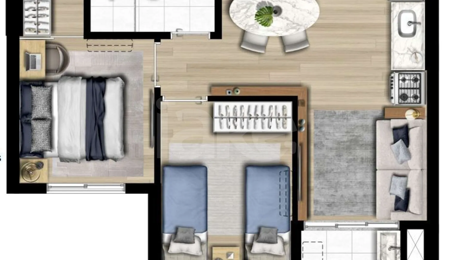 Planta — Apartamento 41,01 m²