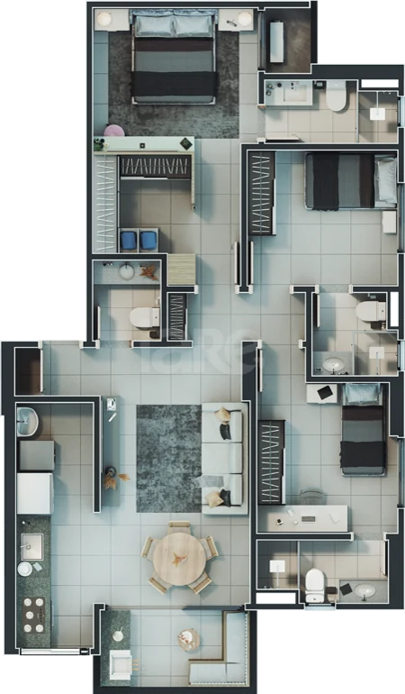Planta — Apartamento 91 m²