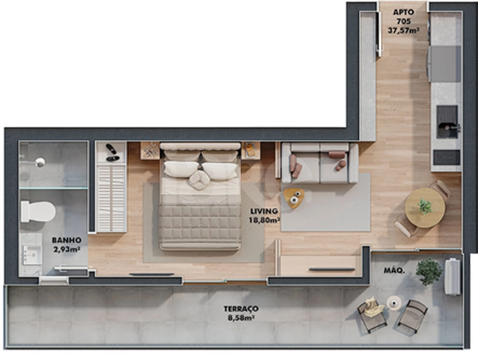 Planta — Garden 37,57 m²
