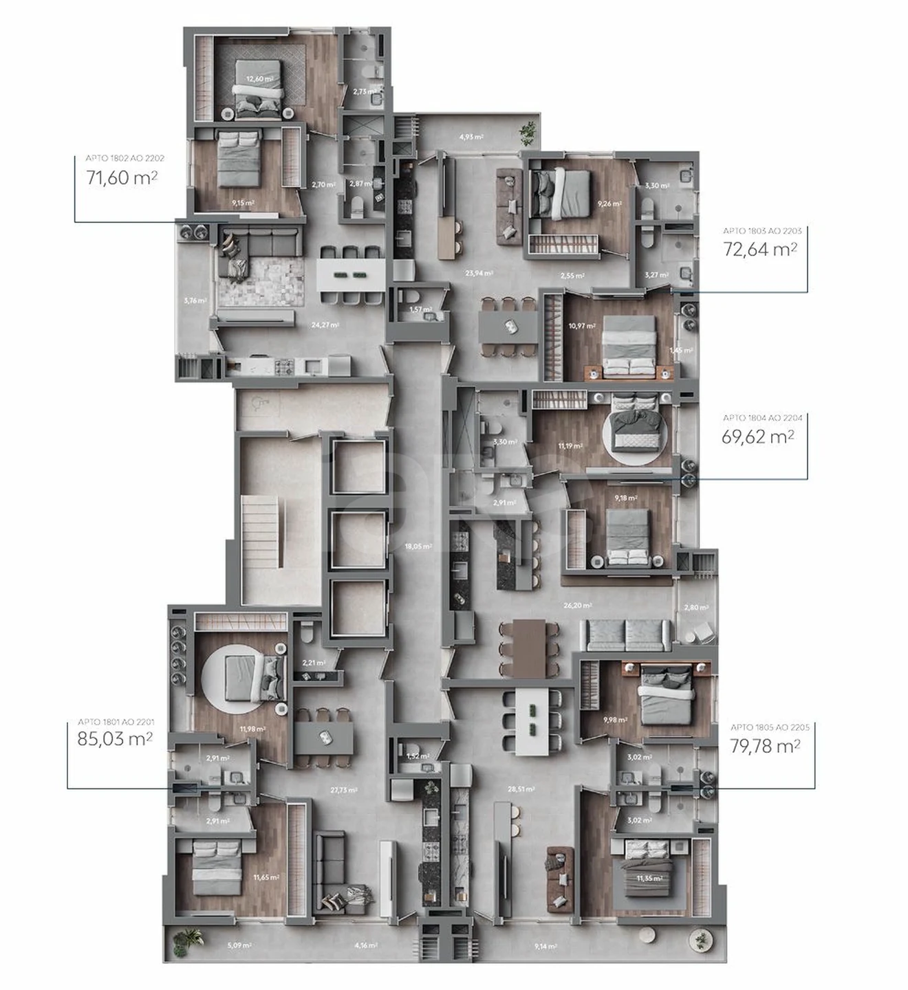 Planta — Pavimento 18