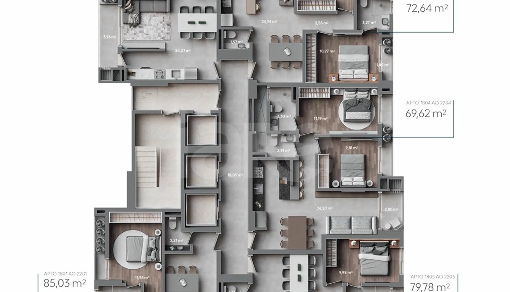Planta — Pavimento 18
