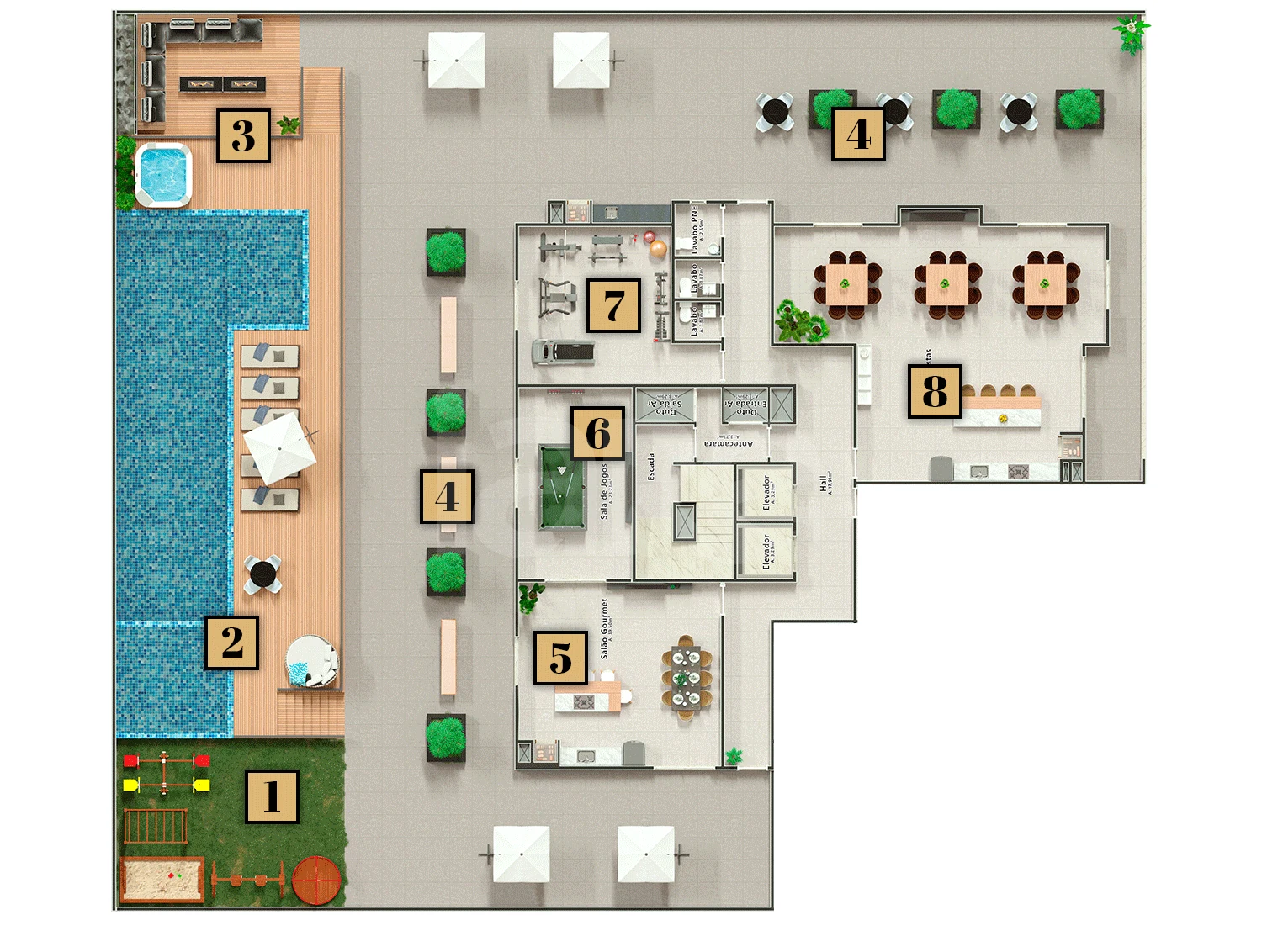 Planta — Pavimento lazer