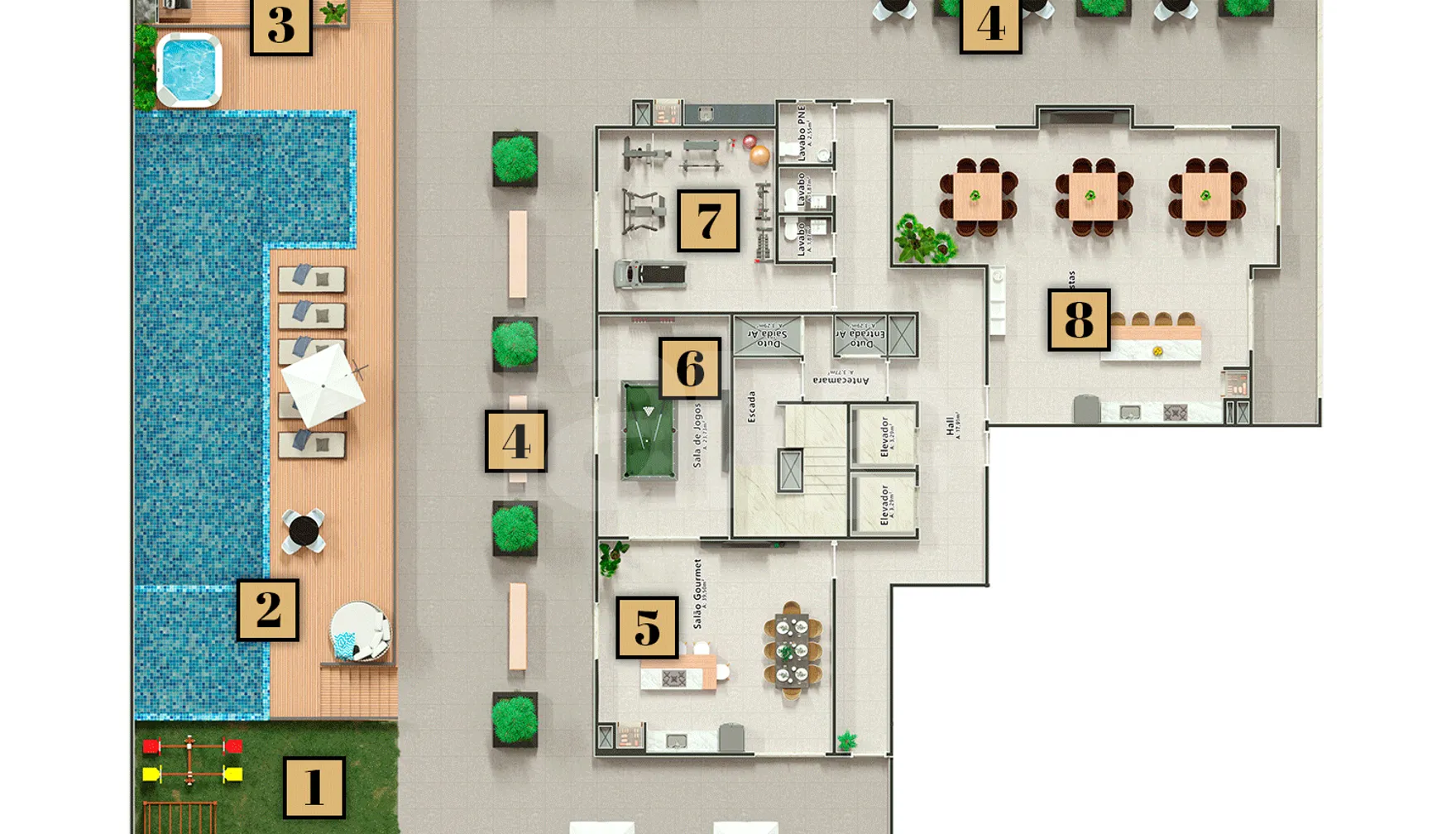 Planta — Pavimento lazer