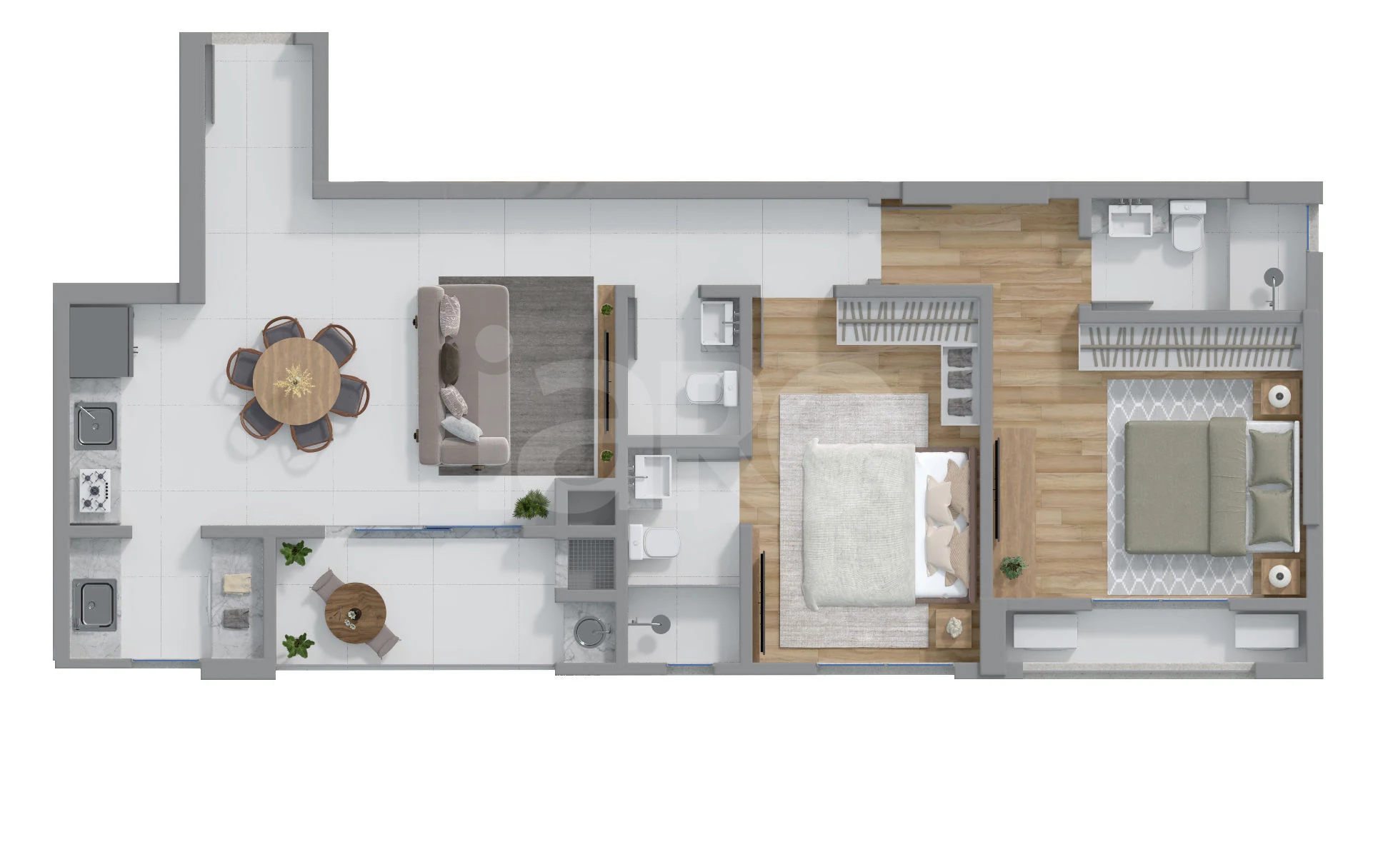 Planta — Apartamento 83,2 m²