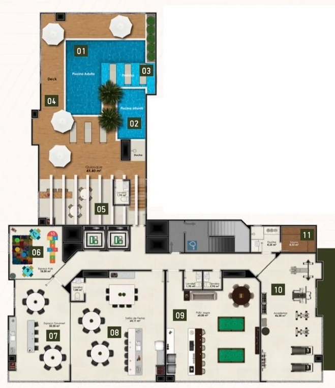 Planta — Pavimento lazer