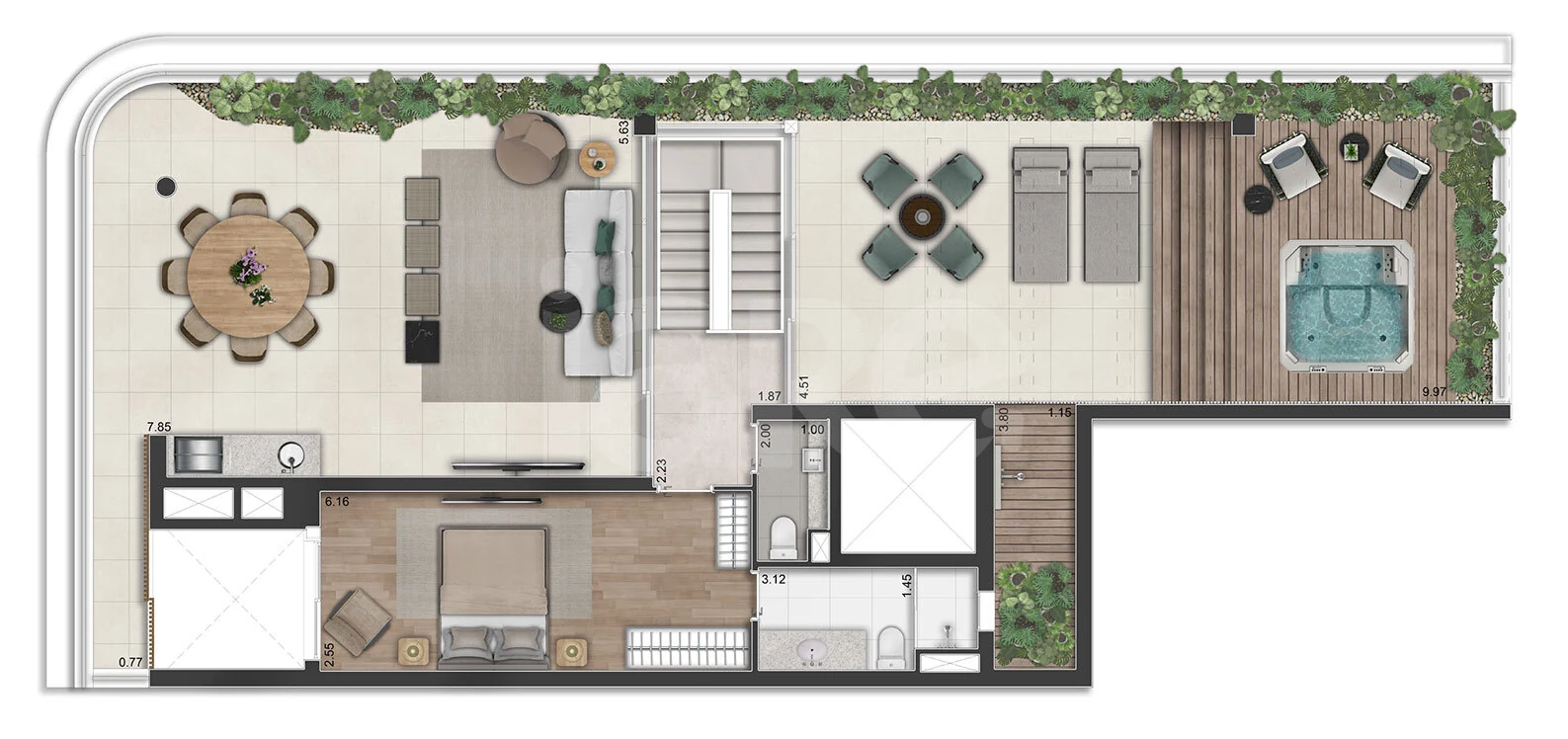 Planta — Cobertura Duplex 300,08 m²