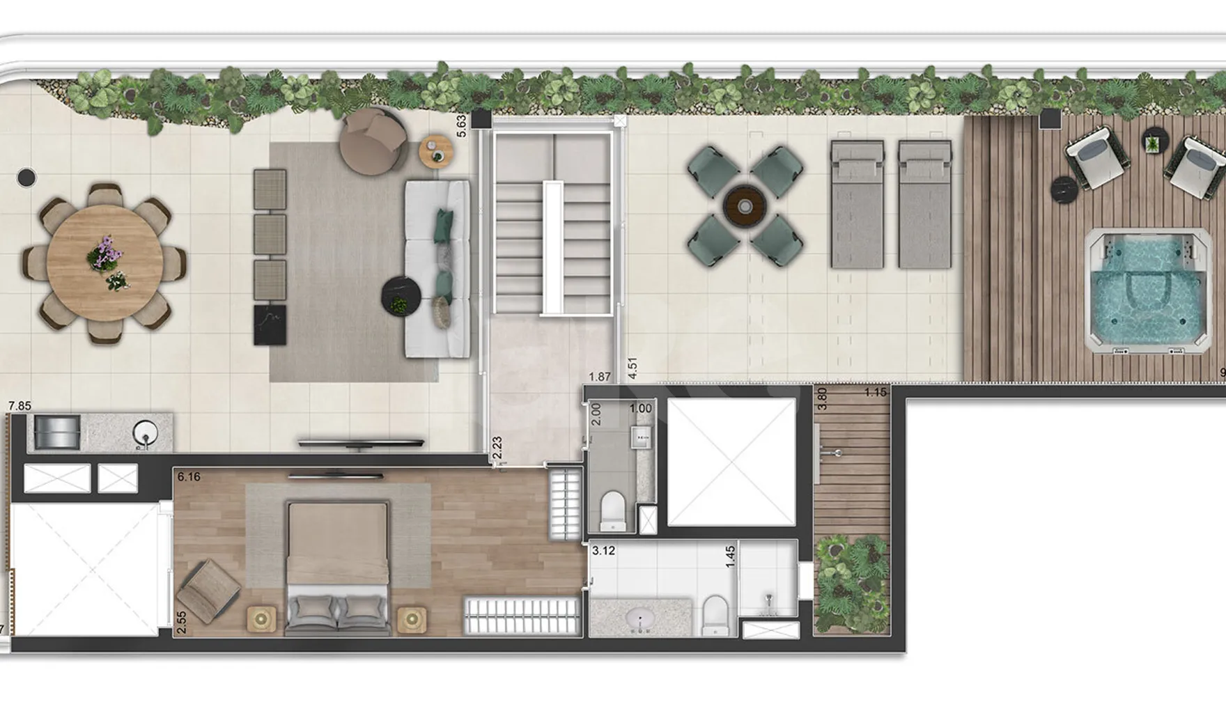 Planta — Cobertura Duplex 300,08 m²