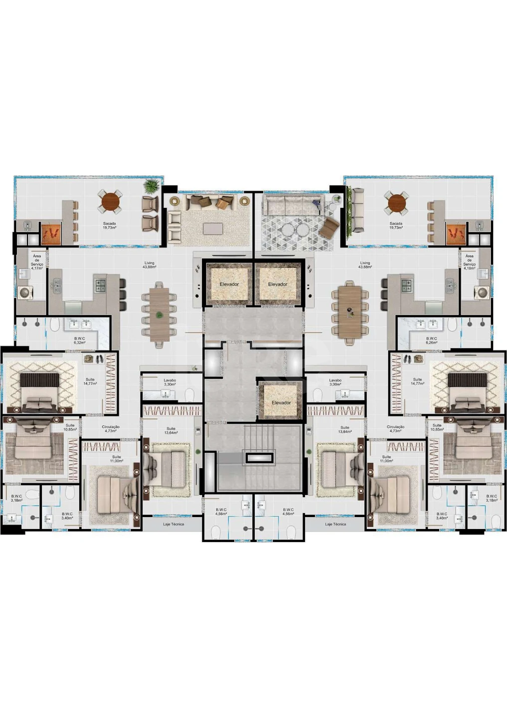 Planta — Apartamento 160 m²
