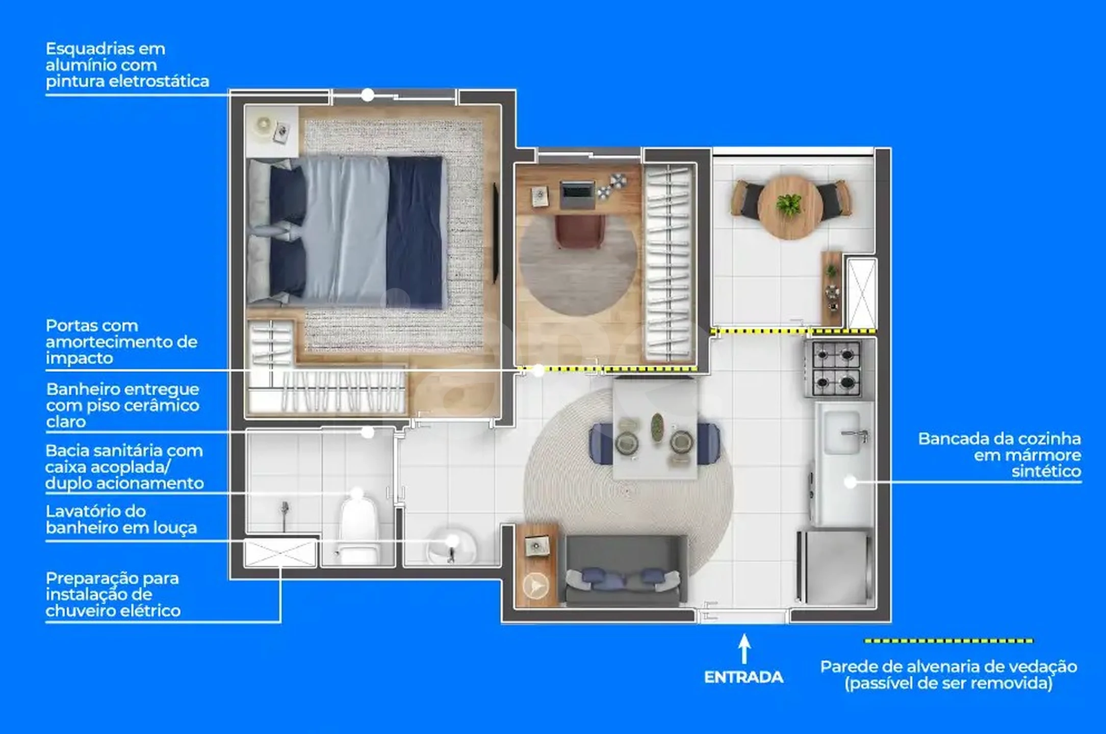 Planta — Apartamento 28,03 m²