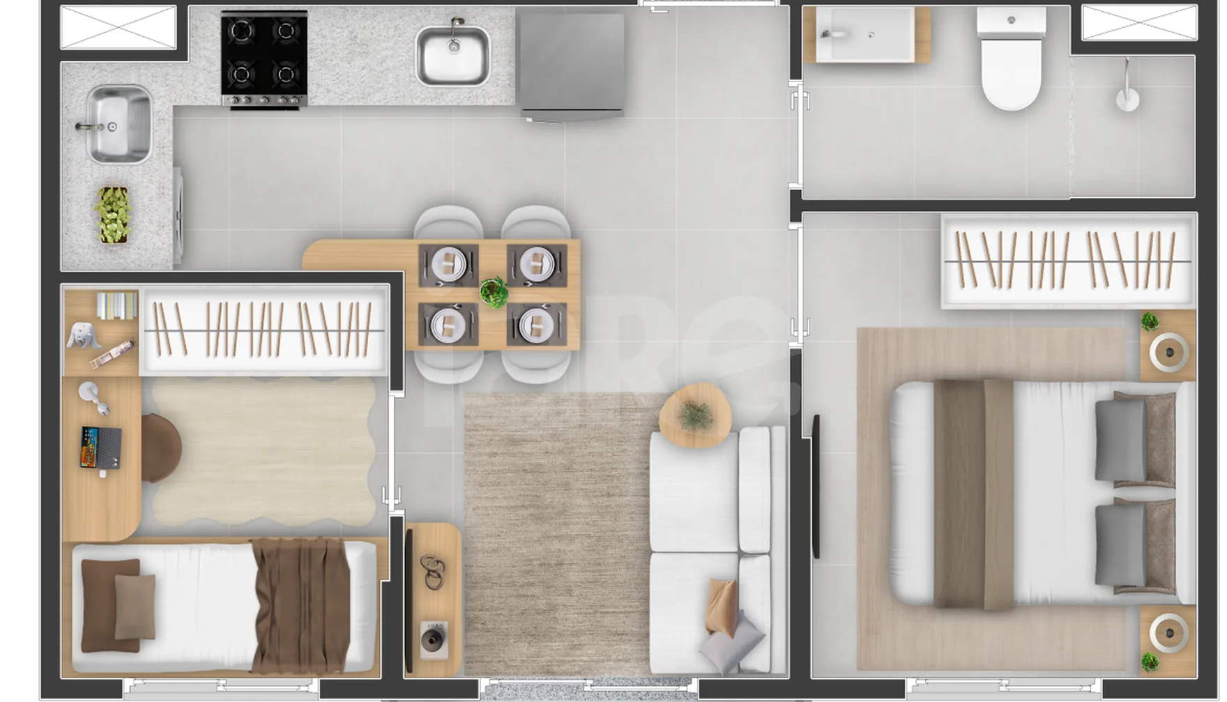 Planta — Apartamento 33,96 m²
