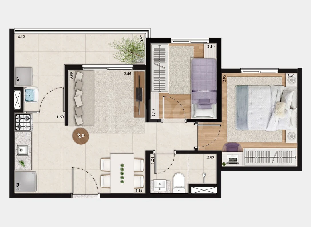 Planta — Garden 38,82 m²