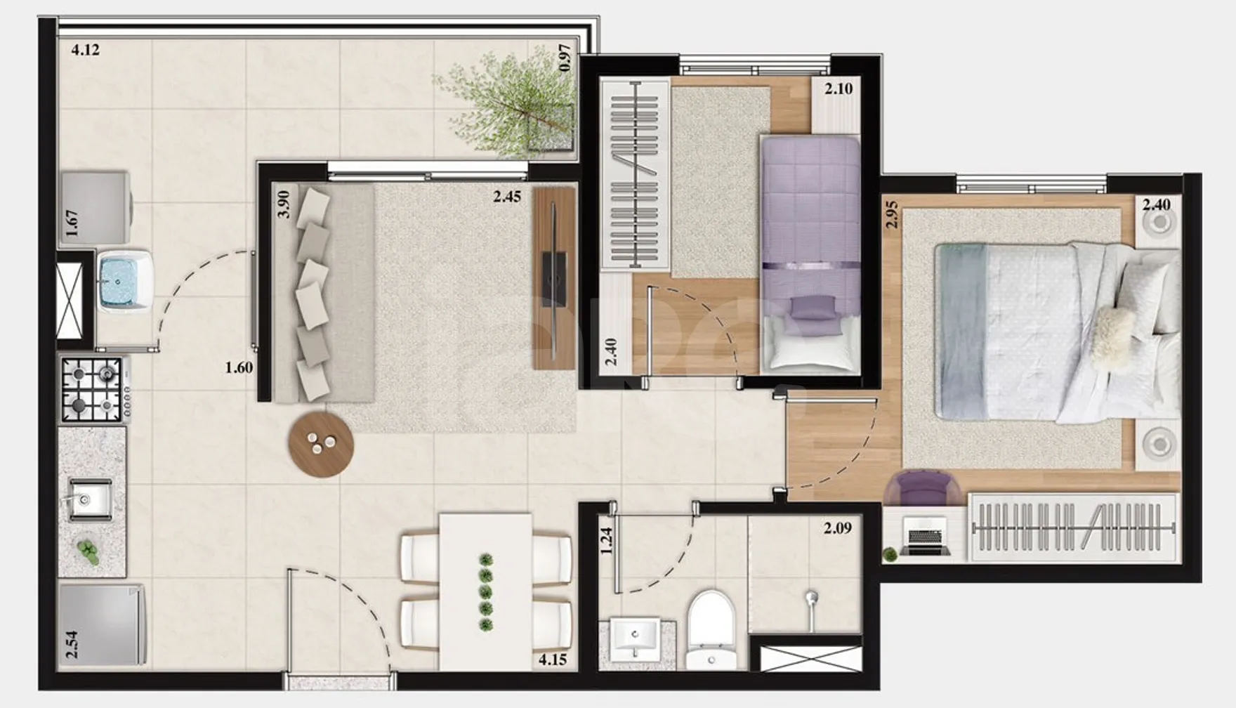 Planta — Garden 38,82 m²