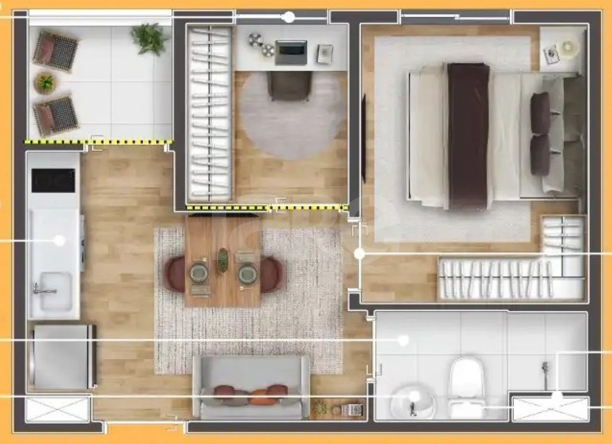 Planta — Apartamento 27,51 m²