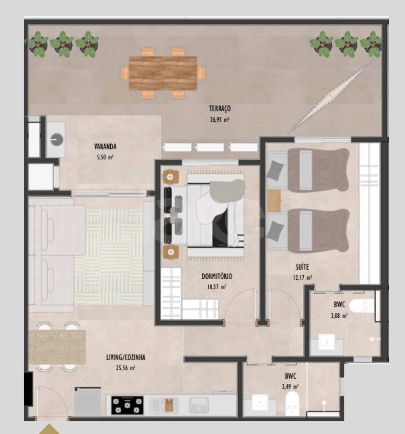 Planta — Garden 99,79 m²