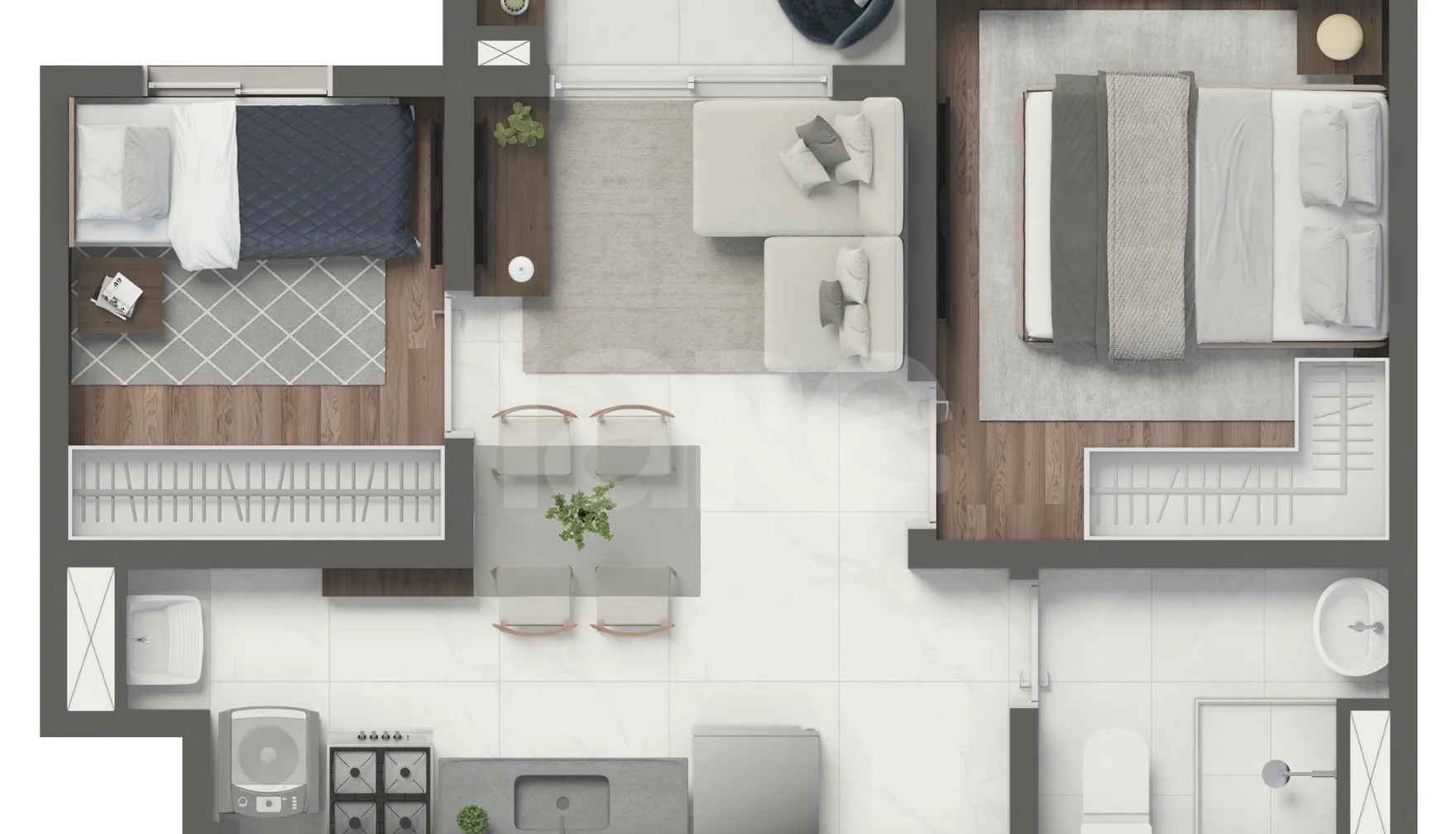 Planta — Apartamento 33,54 m²