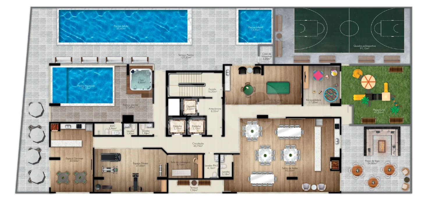 Planta — Pavimento lazer